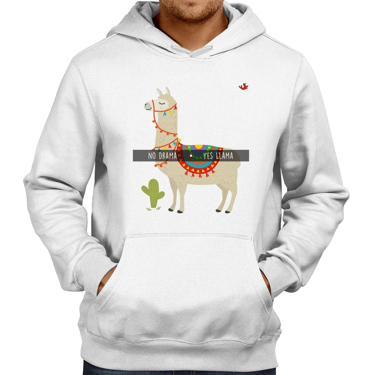 Moletom No Drama Yes Llama - Branco