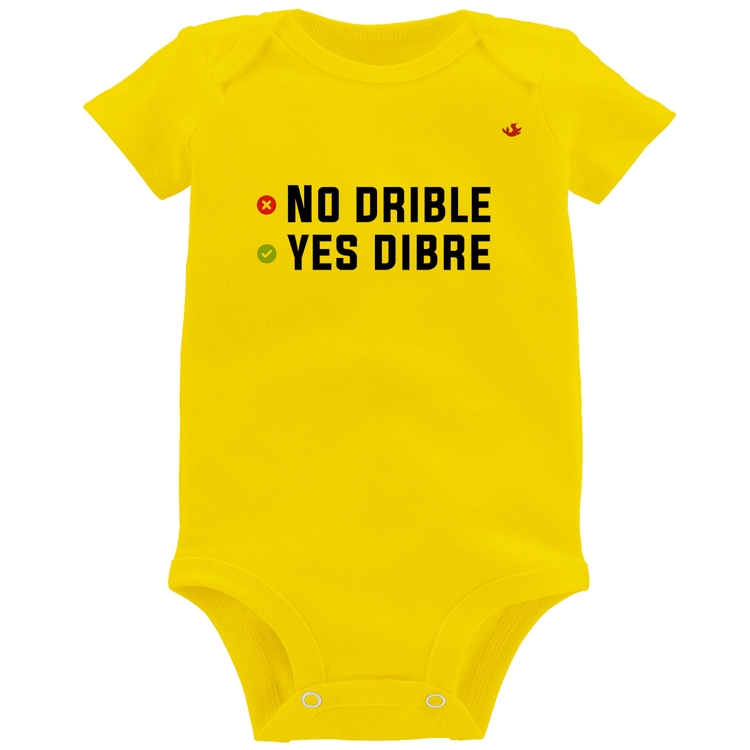 Body Bebê No drible, yes dibre - Amarelo