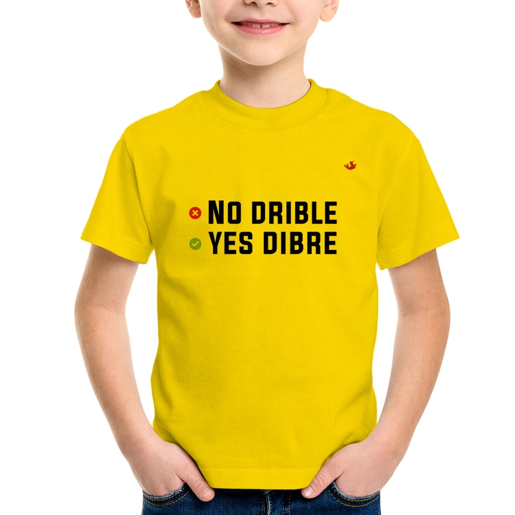 Camiseta Infantil No drible, yes dibre - Amarela