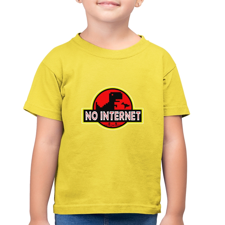 Camiseta Algodão Infantil No internet - Amarelo Canário