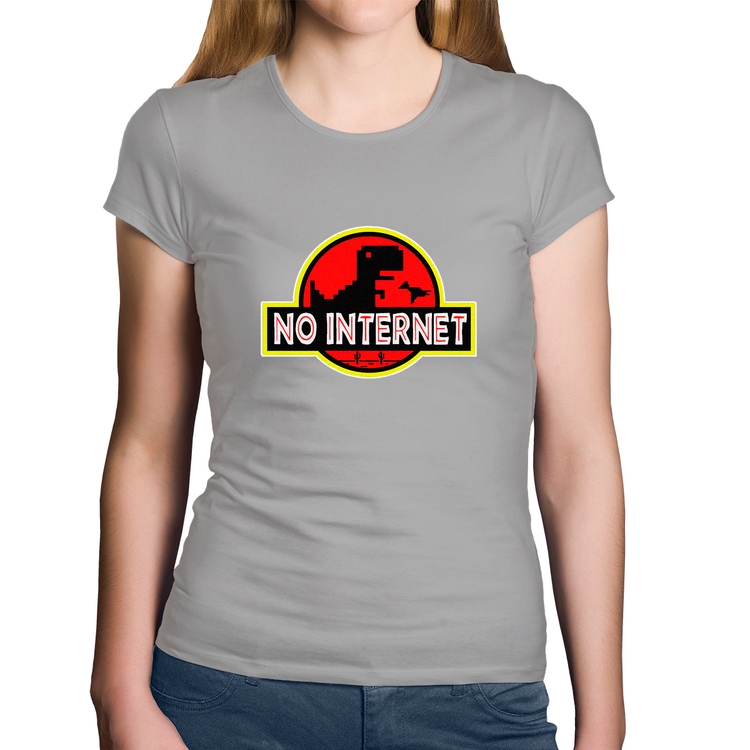 Baby Look Algodão No internet - Cinza