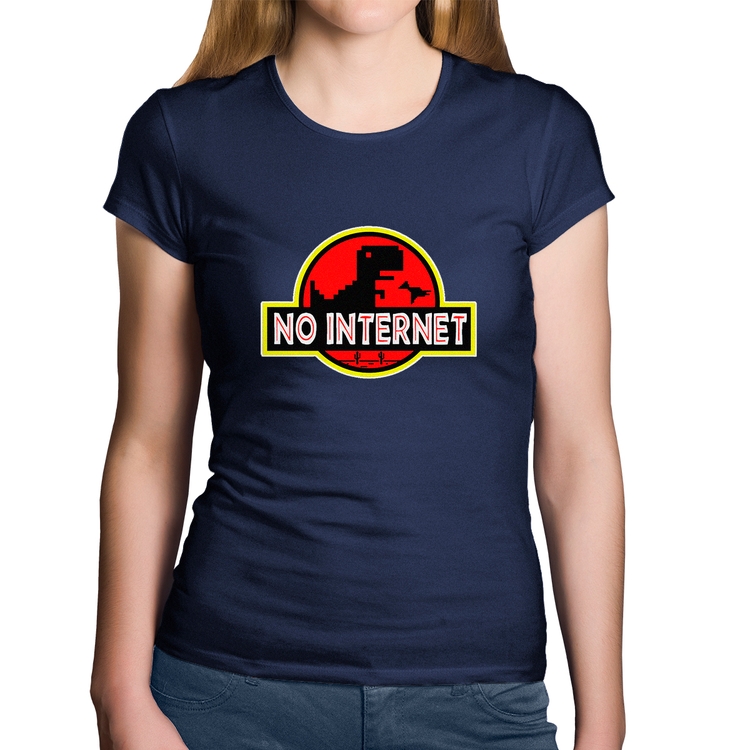 Baby Look Algodão No internet - Marinho