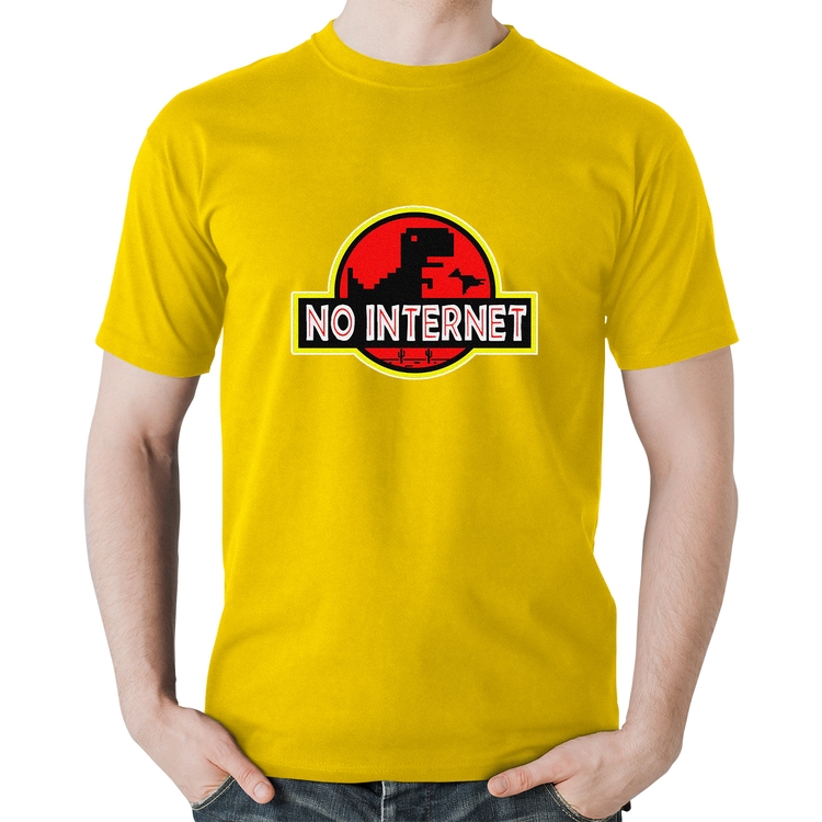 Camiseta Algodão No internet - Amarela