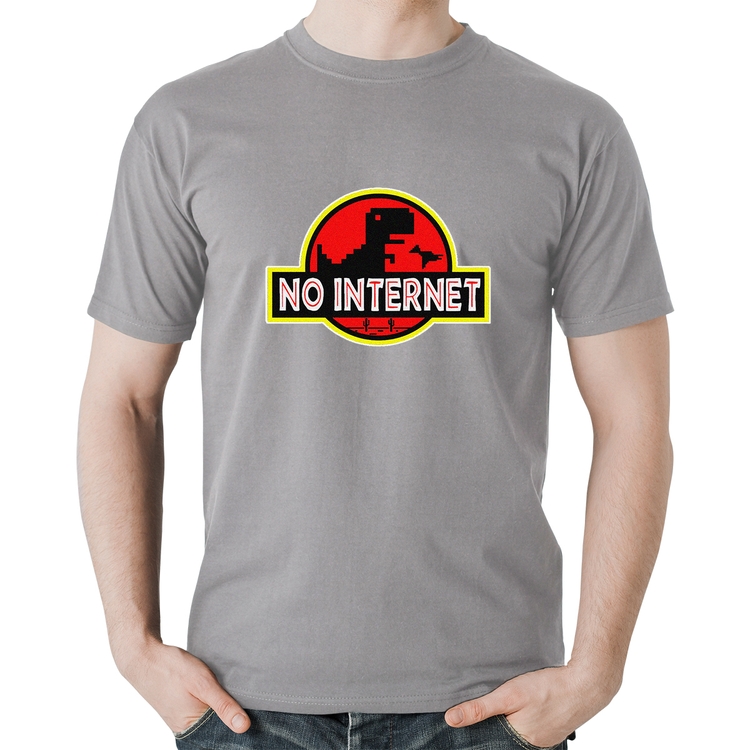 Camiseta Algodão No internet - Cinza