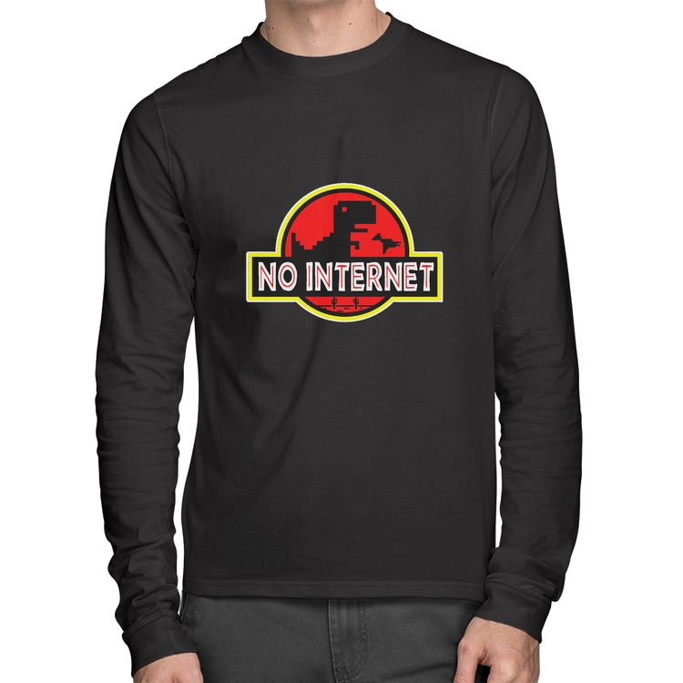 Camiseta Algodão No internet Manga Longa