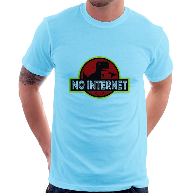 Camiseta No internet - Azul Bebê