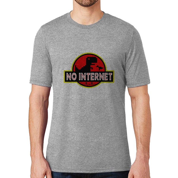 Camiseta No internet - Cinza