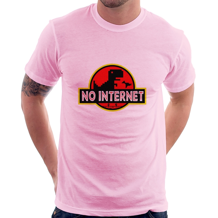 Camiseta No internet - Rosa Bebê
