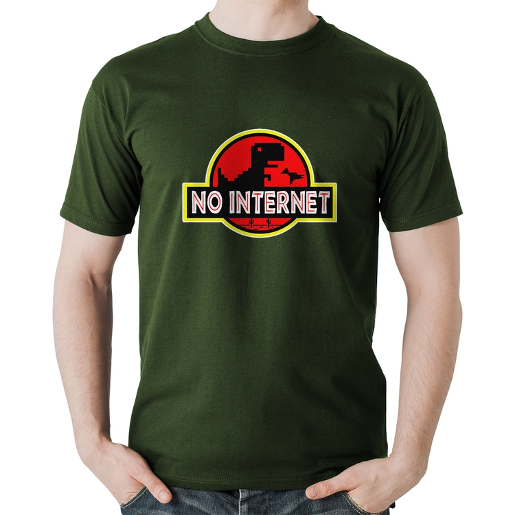 Camiseta Algodão No internet - Musgo