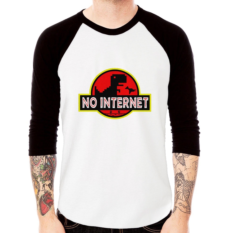 Camiseta Raglan No internet Manga 3/4