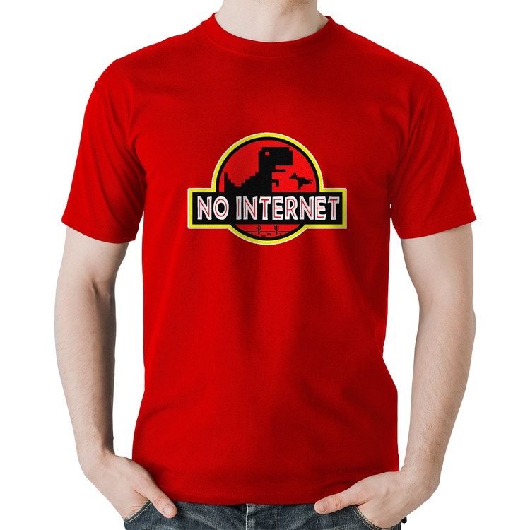 Camiseta Algodão No internet - Vermelha