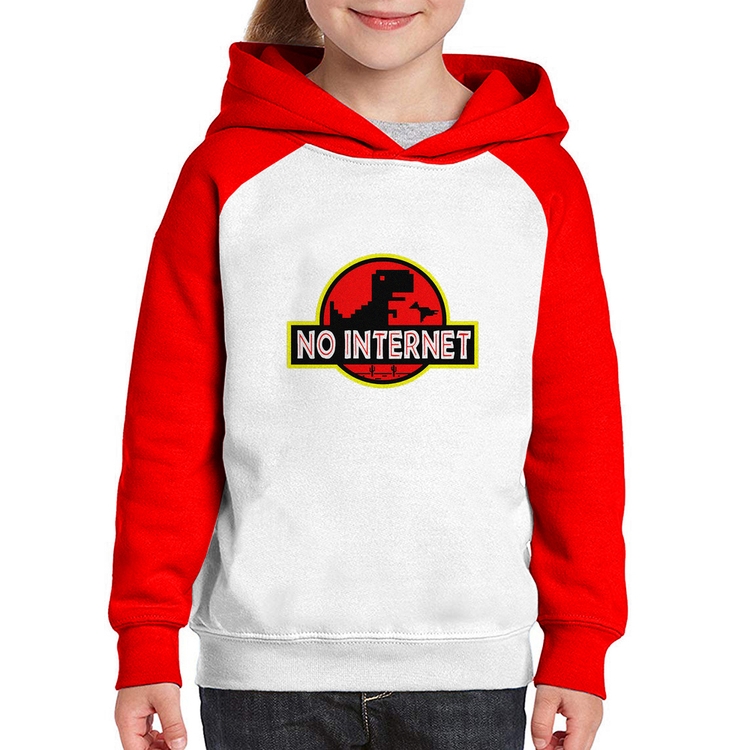 Moletom Infantil No internet - Branco/Vermelho
