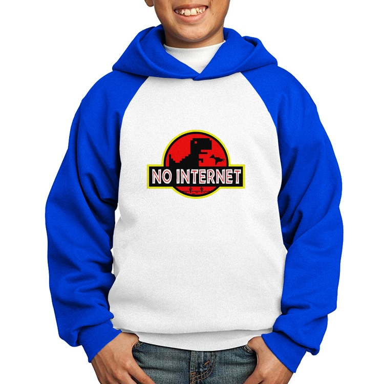 Moletom Infantil No internet - Branco/Azul