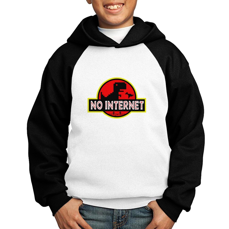 Moletom Infantil No internet - Branco/Preto