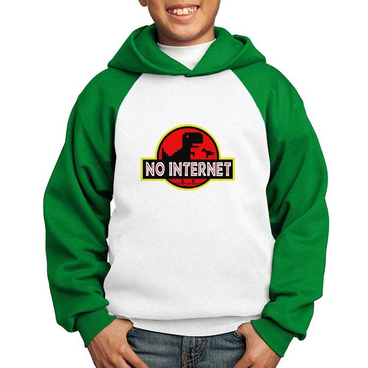 Moletom Infantil No internet - Branco/Verde