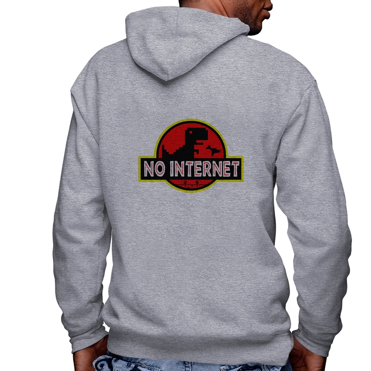 Blusa Moletom No internet Masculina com Capuz e Zíper - Mescla