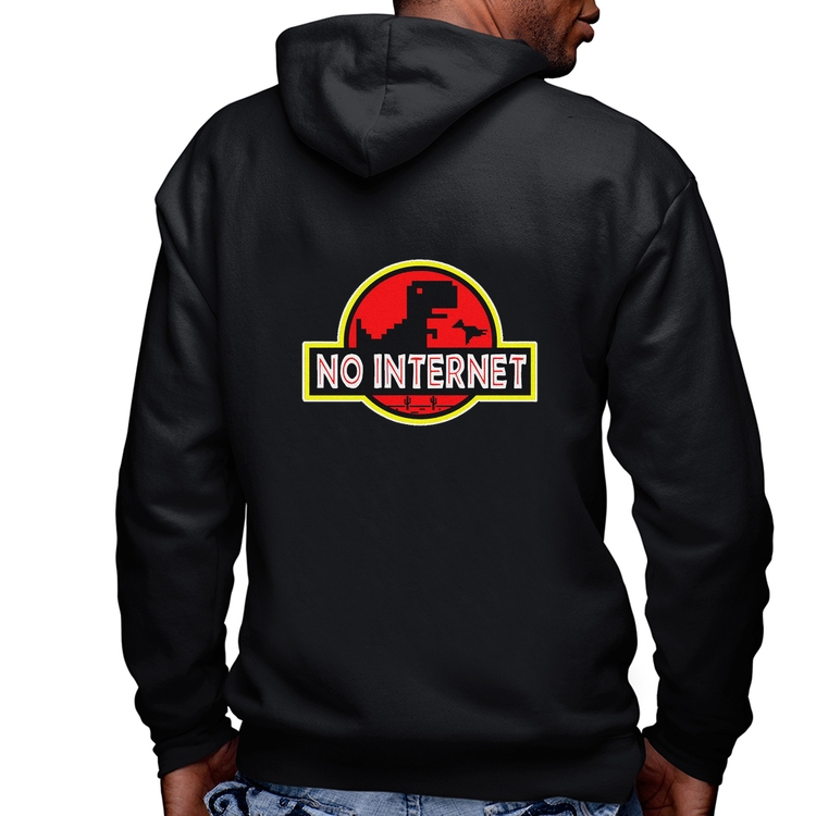 Blusa Moletom No internet Masculina com Capuz e Zíper