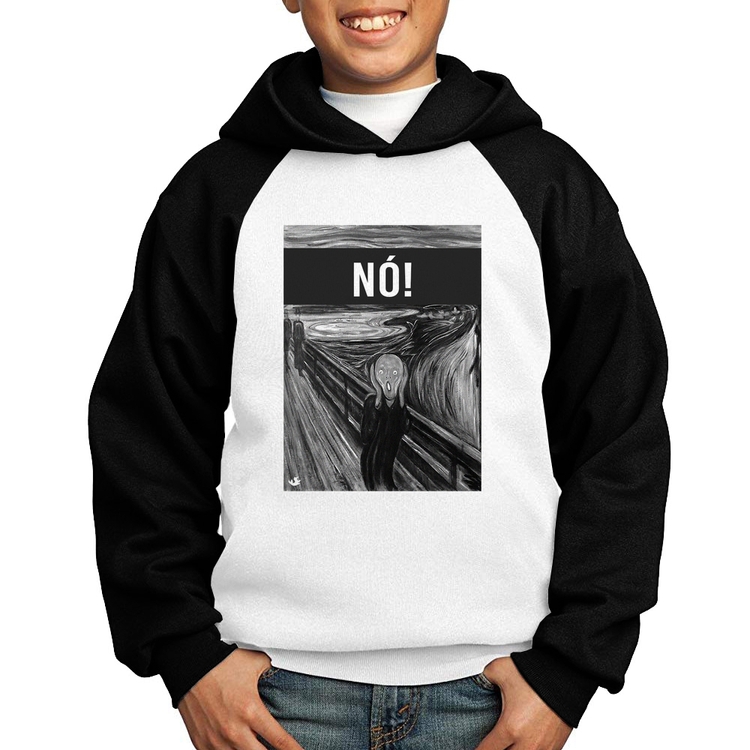 Moletom Infantil NÓ! - Branco/Preto