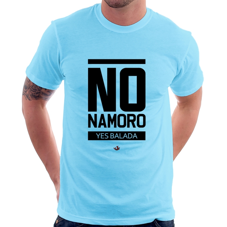 Camiseta No namoro, Yes balada - Azul Bebê