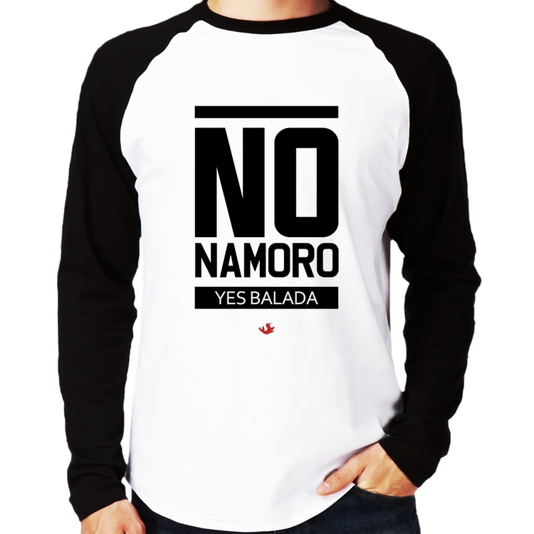 Camiseta Raglan No namoro, Yes balada Manga Longa