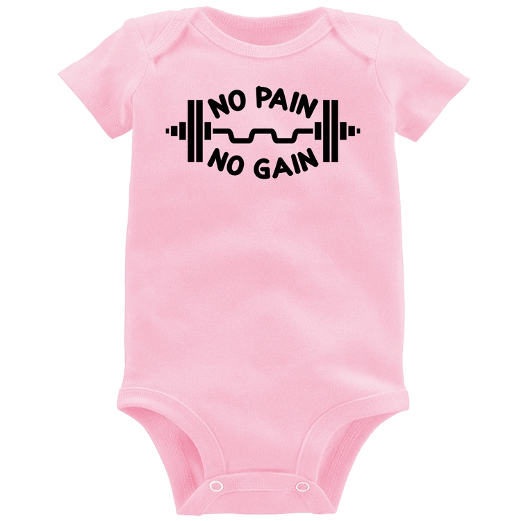 Body Bebê No Pain No Gain - Rosa Bebê