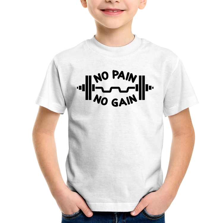 Camiseta Infantil No Pain No Gain