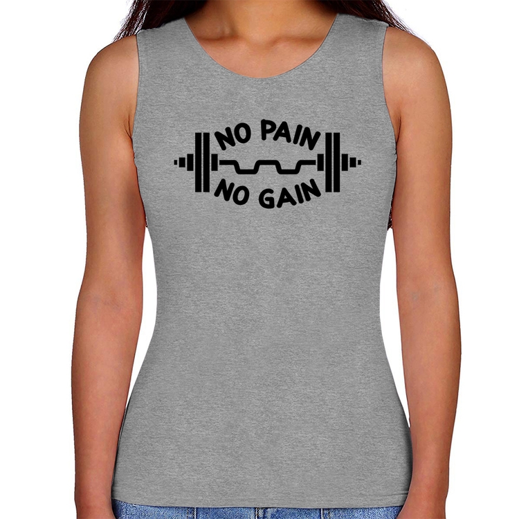 Regata Feminina No Pain No Gain - Cinza
