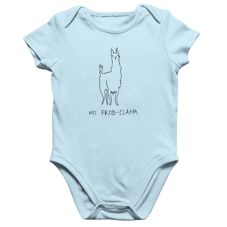 Body Bebê Algodão No Prob-llama - Azul Bebê