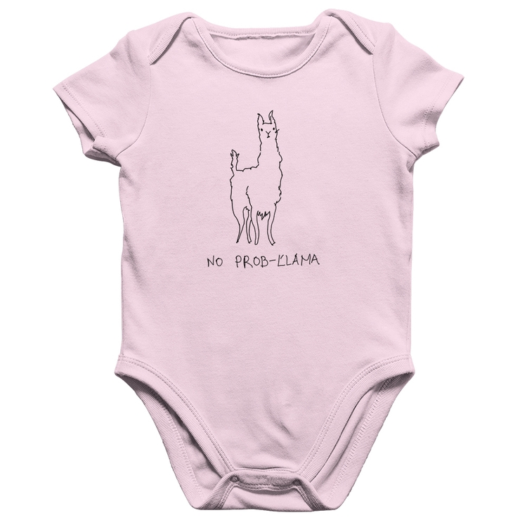 Body Bebê Algodão No Prob-llama - Rosa Bebê
