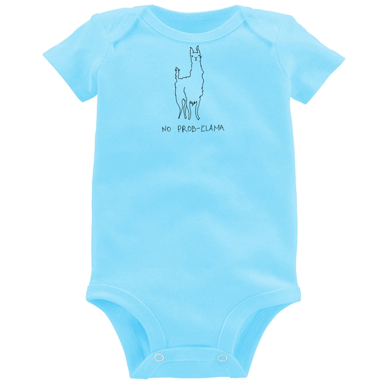 Body Bebê No Prob-llama - Azul Bebê