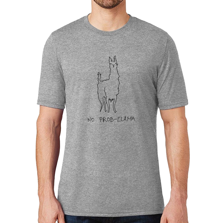 Camiseta No Prob-llama - Cinza