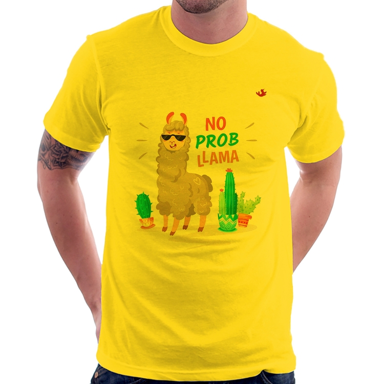 Camiseta No prob llama - Amarela