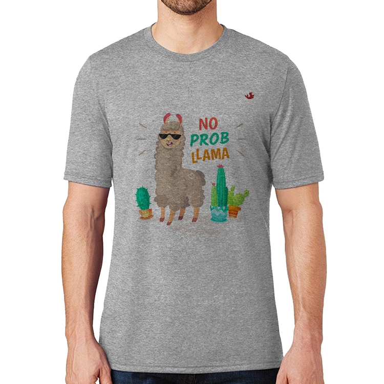 Camiseta No prob llama - Cinza