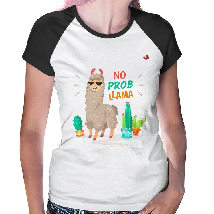 Baby Look Raglan No prob llama