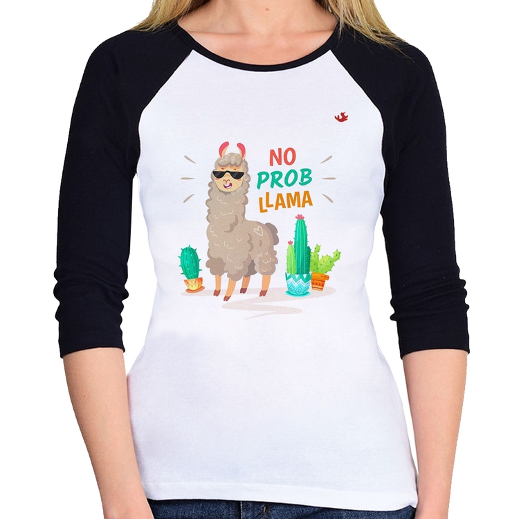 Baby Look Raglan No prob llama Manga 3/4