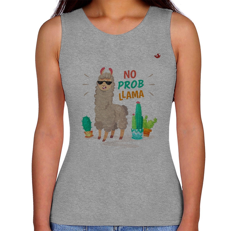 Regata Feminina No prob llama - Cinza