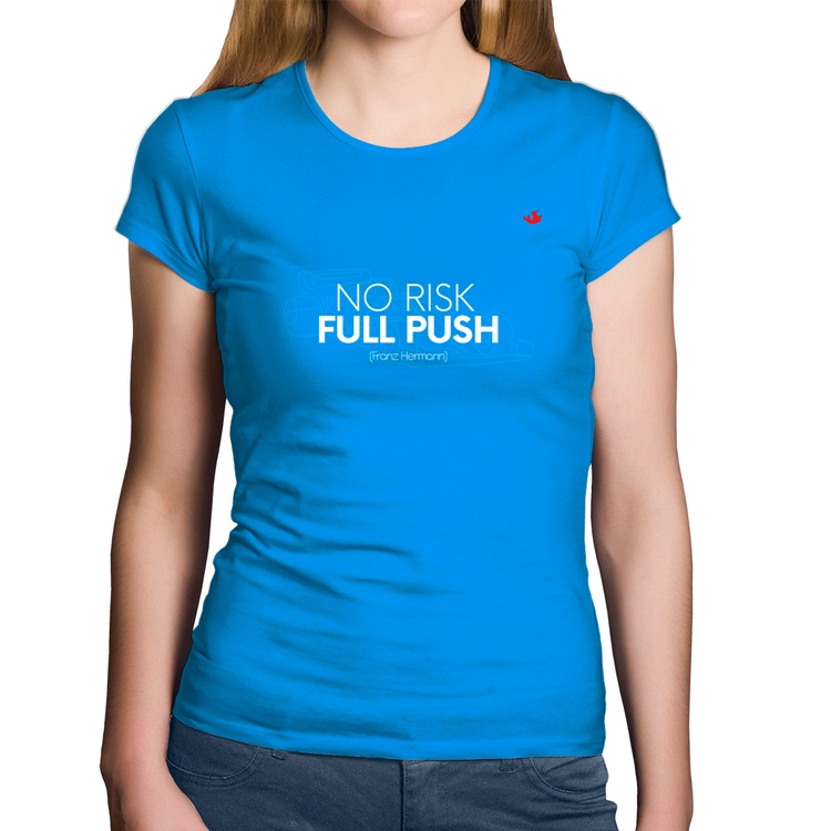 Baby Look Algodão No Risk, Full Push - Azul