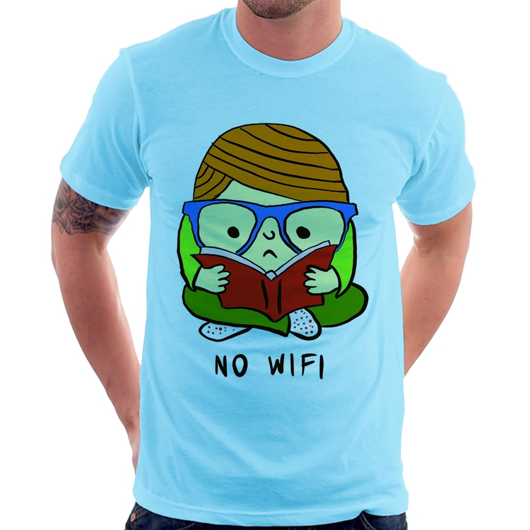 Camiseta No Wifi - Azul Bebê