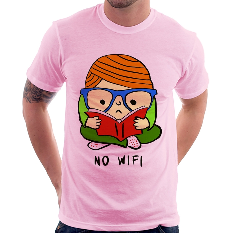 Camiseta No Wifi - Rosa Bebê