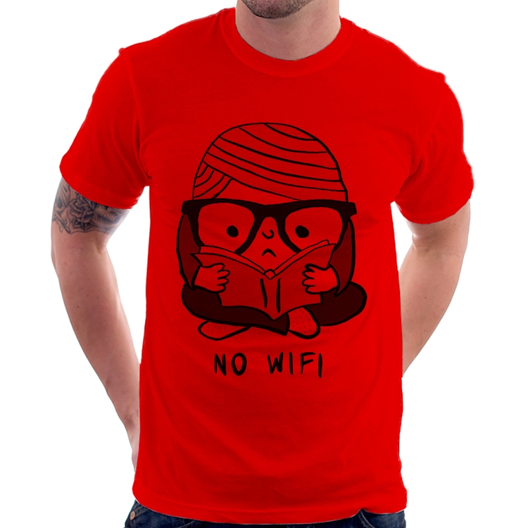 Camiseta No Wifi - Vermelha