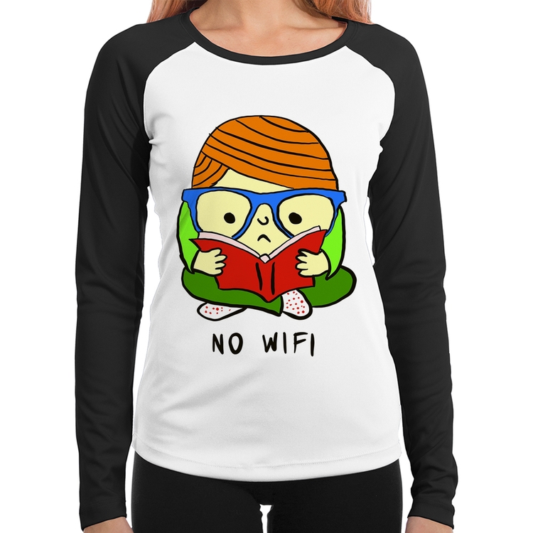 Baby Look Raglan No Wifi Manga Longa