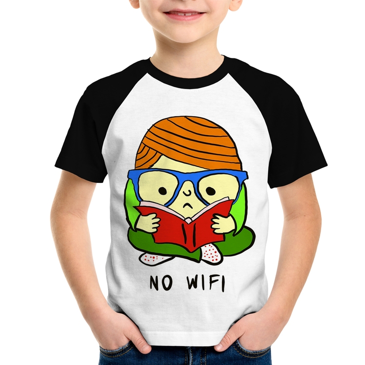Camiseta Raglan Infantil No Wifi