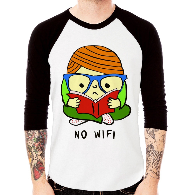 Camiseta Raglan No Wifi Manga 3/4