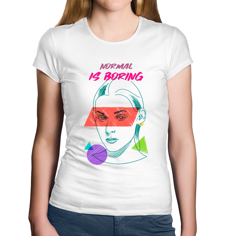 Baby Look Algodão Normal is boring - Branca