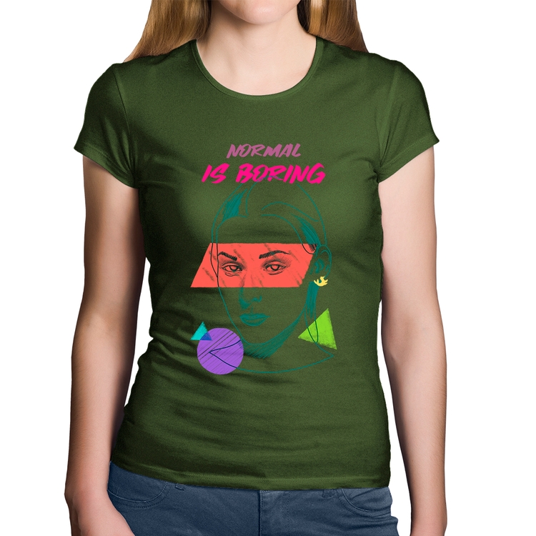 Baby Look Algodão Normal is boring - Musgo