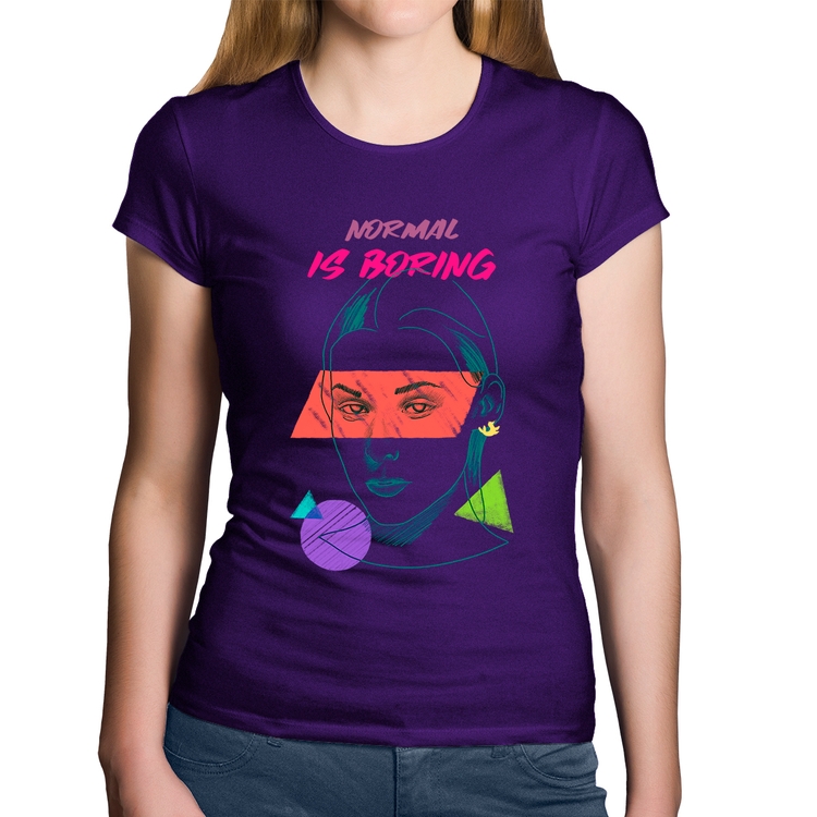 Baby Look Algodão Normal is boring - Roxa