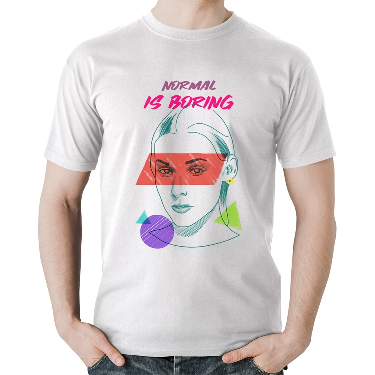 Camiseta Algodão Normal is boring - Branca