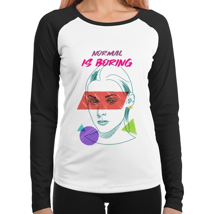 Baby Look Raglan Normal is boring Manga Longa