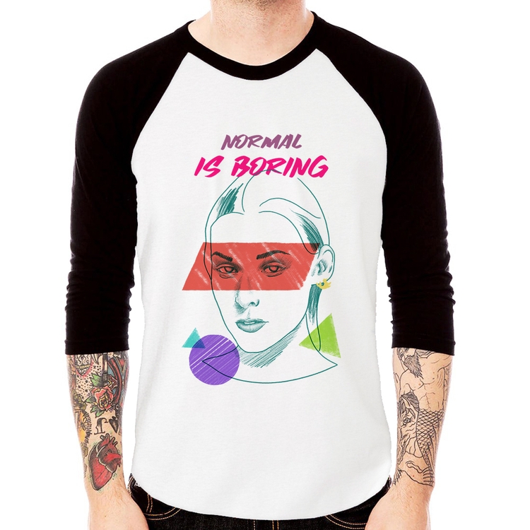 Camiseta Raglan Normal is boring Manga 3/4