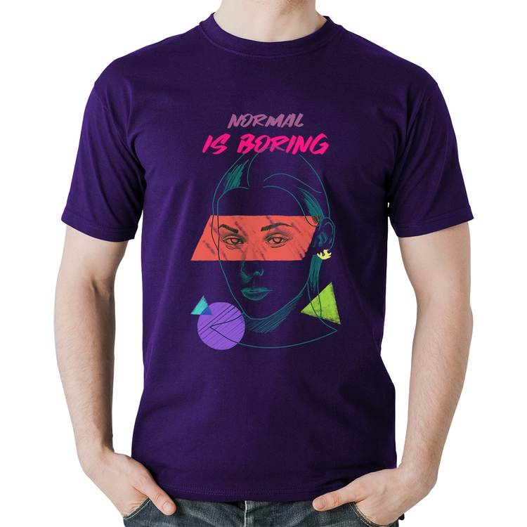 Camiseta Algodão Normal is boring - Roxa